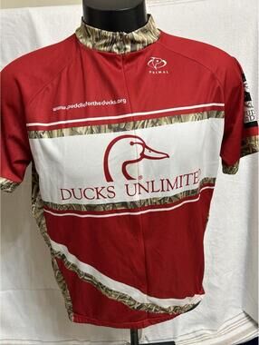 RARE Ducks Unlimited Primal Cycling Jersey Mens XL , Puddle For The Ducks